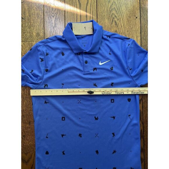 Nike Dri-Fit Tour Icon Polo All Over Print Royal Blue FQ0426-405 Mens Small NWT - Picture 5 of 6